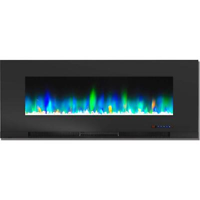 #ad Cambridge Electric Fireplace 50quot; Wall Mount W Multi Color Flames Display Black $420.70