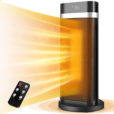 #ad 17quot; Digital Space Heater 1500W Portable Electric Oscillating Fan Indoor Remote $39.92