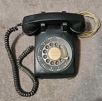 #ad Vintage Western Electric Bell System C D500 Black Rotary Dial Phone Not Working $30.00