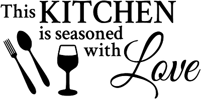 #ad This Kitchen Is Seasoned with Love Vinyl Wall Decal Home Decals Art Letters Kitc $9.98