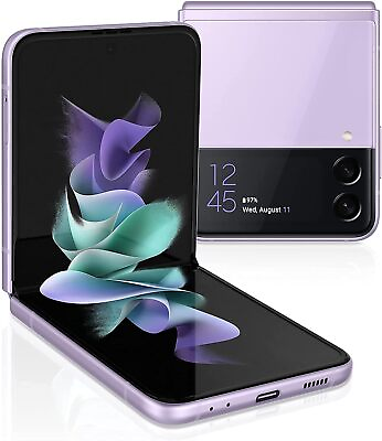 #ad Samsung Galaxy Z Flip 3 5G SM F711U1 Factory Unlocked 128GB Lavender C $139.99