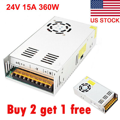 #ad DC 24V 15A Amp 360W AC 110V 220V Switch Power Supply LED Strip Light 24 V Volt $22.99
