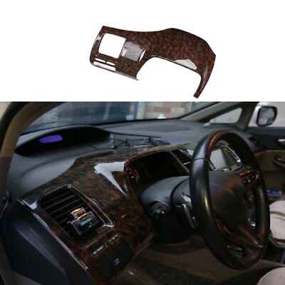 #ad 2006 2011 Fit For Honda Civic Instrument Panel Frame Cover Trim ABS Wood Grain $123.34