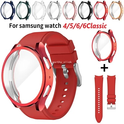 #ad For Samsung Galaxy Watch 4 5 6 40mm 44mm 45mm 47 Sport Silicone Watch Band Strap $9.99