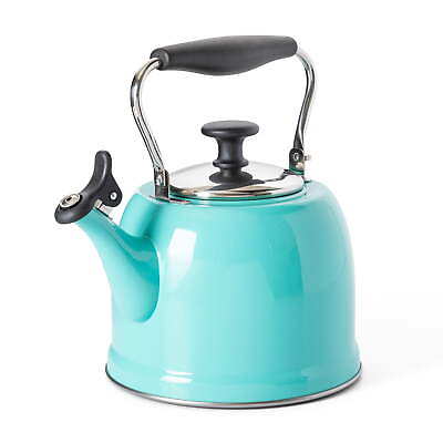 #ad 2.2 Quart Stainless Steel Teal Tea Kettle with Lid $20.38