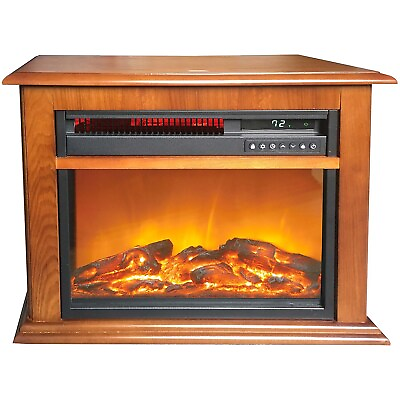 #ad Lifesmart 3 Element Infrared Wall Floor Indoor Fireplace Wood FP1052 OAK $292.80