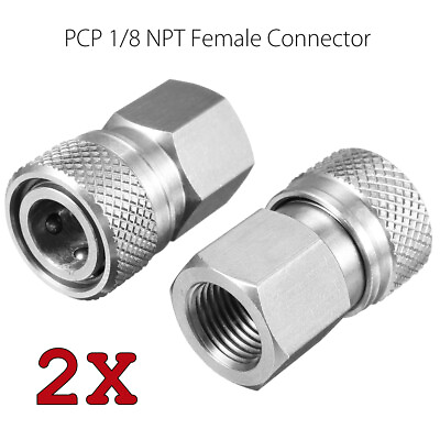 #ad 2Pcs Paintball PCP Stainless Female Quick Disconnect Adapter 1 8 NPT Connector $14.89