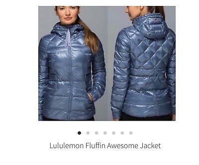 #ad Lululemon Fluffin Awesome Lightweight Down Coat. Size 12. Denim Blue $295.00