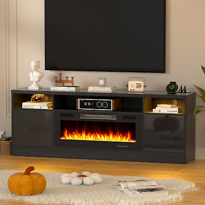 #ad Electric Fireplace TV Stand with Led Lights and Outlets Entertainment Center for $630.31