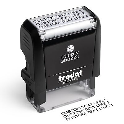 #ad Custom Address Stamp 20 Font Options 3 Line Self Inking Address Stamp U... $14.27