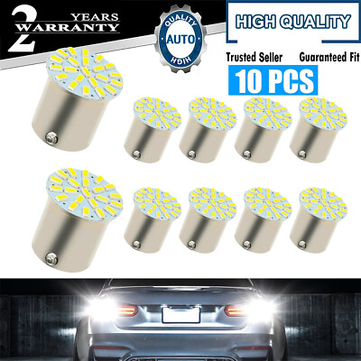 10Pcs 1156 1141 BA15S 22SMD LED Car Brake Turn Tail Reverse Light Bulb White 12V $7.49