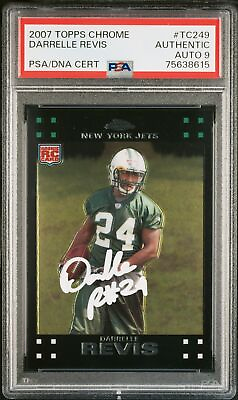 #ad Darrelle Revis 2007 Topps Chrome Signed Rookie Card #TC249 Auto Graded PSA 9 $269.00