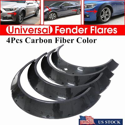 #ad Car Flexible Car Fender Flares Extra Wide Body Wheel Arches Carbon Fiber Color $107.89
