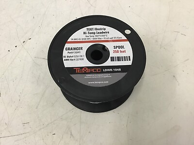 #ad TEMPCO LDWR 1048 High Temp Lead Wire 14 AWG Wire Size Natural 250 ft Lg $200.00