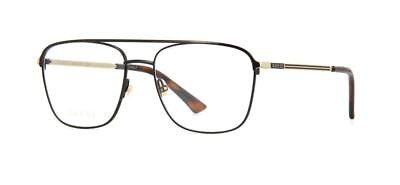 #ad Gucci GG0833O 001 Black amp; Gold Eyewear Brille Frames Glasses Eyeglasses Size 55 $214.00