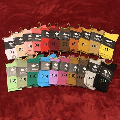 #ad Solid Casual Candy Color Crew Cotton Socks Fashion Men#x27;s Size 7.5 9.5 New $6.49