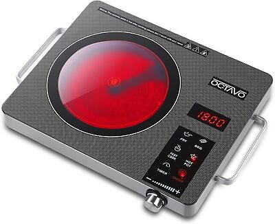 #ad 1800 Watt Portable Infrared Burner Electric Burner with 4 Hours Timer Cooktop $98.33