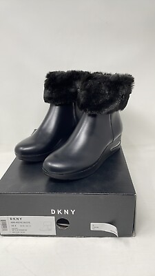 #ad DKNY Women#x27;s Abri Booties black smooth Size 5 K3033485 $34.95