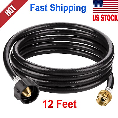 #ad 12Ft Propane Tank Adapter Hose 1lb to 20lb Converter for QCC1 Type1 LP Gas Grill $24.08
