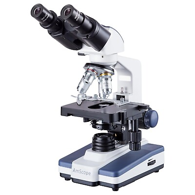 #ad AmScope 40X 1000X LED Binocular Compound Microscope 3D 2 Layer Mechanical Stage $234.99