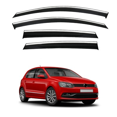#ad For VW Volkswagen Polo 2009 2016 Premium Wind Deflector Chromium Plated Black $89.00