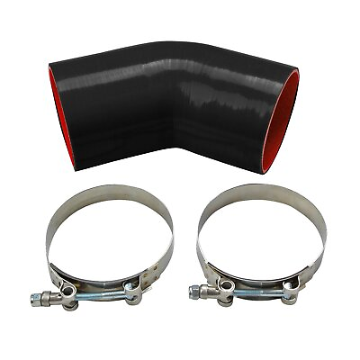 #ad 102mm 4quot; Inch 45 DEGREE ELBOW SILICONE HOSE TURBO INTAKE INTERCOOLER PIPECLAMP $16.55