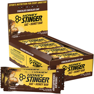 #ad Honey Stinger Oat and Honey Bars Chocolate Chip Box of 12 $36.56
