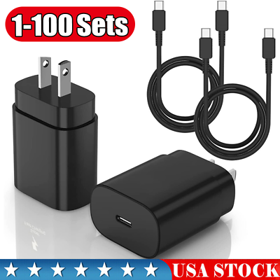 #ad 25W USB C Fast Charging Power Adapter PD Type C Charger Block For Samsung LOT $281.49