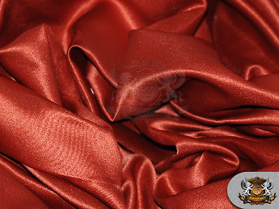 #ad Satin L#x27;amour Solid Fabric RUST 60quot; Wide Sold by the yard $5.95