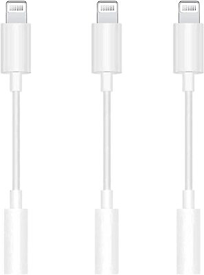 #ad Apple MFi Certified 3 Pack Lightning to 3.5 mm Headphone Jack Adapter Aux Don... $20.09