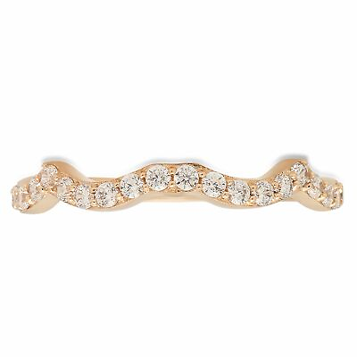 #ad 0.2 ct Round Cut Lab Created Diamond Stone 14K Yellow Gold Stackable Band $281.51