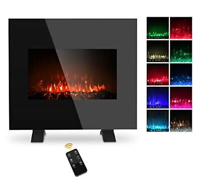 #ad Electric Fireplace Wall Mounted Heater 1500W Freestanding Fireplace Heater with $138.28