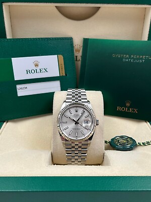 #ad Rolex Date Just 36mm Silver Dial Jubilee Bracelet 126234 Pre Owned 2018 Full Kit $10495.00