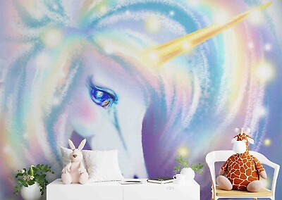 #ad 3D Cartoon Animal Unicorn Wall Murals Wallpaper Murals Wall Sticker Wall 30 AU $199.99