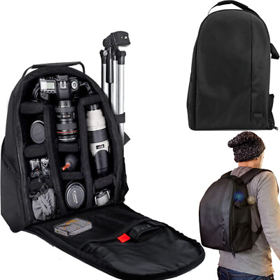 #ad Digital SLR Camera Backpack with Laptop Compartment Rain Cover Lens Storage $25.99