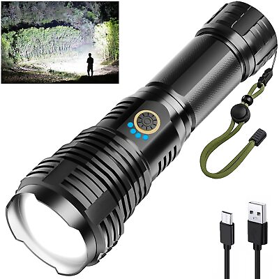 #ad Rechargeable Flashlights 900000 High Lumens XHP70.2 LED Tactical Flashlight $40.66