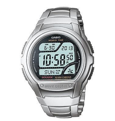 #ad Casio WV58DA 1AV Waveceptor Watch Metal Band Chronograph Alarm World Time $38.50