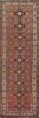 #ad Vintage Geometric Tebriz 14 ft. Long Runner Rug Hand knotted Wool 4x14 $957.58