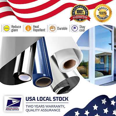 #ad Frosted White Black Silver Blue Glass Film Static Cling Office Home Window Tint $14.99