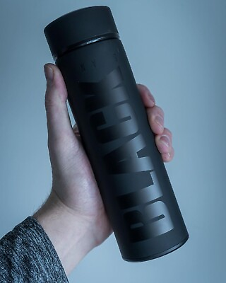 #ad 16 oz Matte Black Thermos Vacuum Insulated Flask Keeps Hot amp; Cold Drinks Fresh $24.00