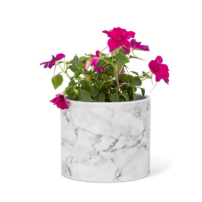 #ad Gray And White Marble Look Planter $32.00