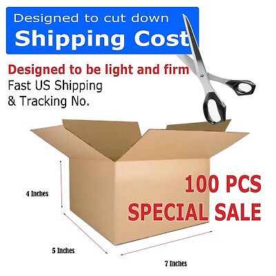 #ad 100 7x5x4 Corrugated Shipping Boxes 100 Boxes $39.99