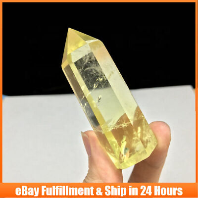 #ad 50 60mm Natural Gemstone Clear Citrine Crystal Point Wand Quartz Obelisk Healing $8.35