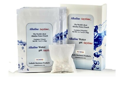 #ad Alkaline Anytime 9.5 pH Alkaline Water Filter Pouch 3 Pack Box makes 60 Gallons $24.88