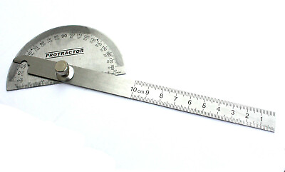 #ad Rotary Protractor Measuring Angle Square Drawing Line Rule Gauge Machinist Tool $6.99