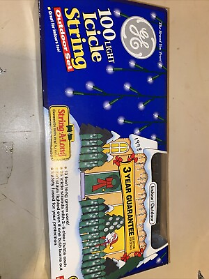 #ad Christmas Lights GE General Electric 13 Ft. Icicle String 100 Indoor outdoor NEW $12.50