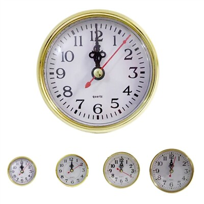 #ad DIY Quartz Clock Insert with Gold Trim Precision Movement Sizes $14.36