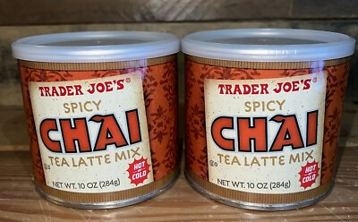 #ad Trader Joe#x27;s Spicy Chai Tea Latte Mix 10oz Each jar Drink Hot or Cold New 2 Pack $24.95