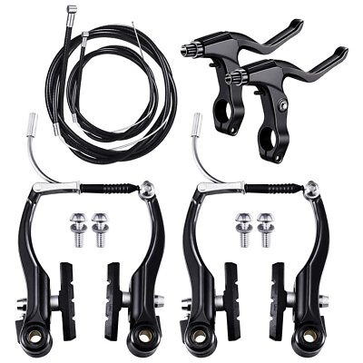 #ad Mountain Bike V Brake Set Front and Rear MTB Hybrid Callipers Cables Lever Kit $16.89