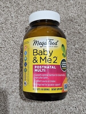 #ad MegaFood Baby amp; Me 2 Postnatal Multi *LARGER 120 Tab Lactation Nutrient Recovery $29.50